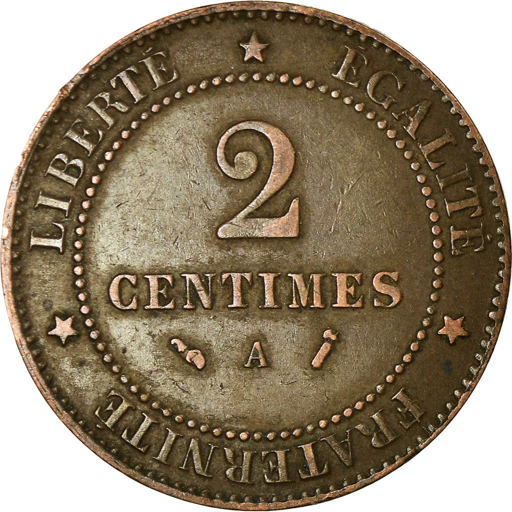 Münze, Frankreich, Cérès, 2 Centimes, 1887, Paris, SS, Bronze, KM:827.1