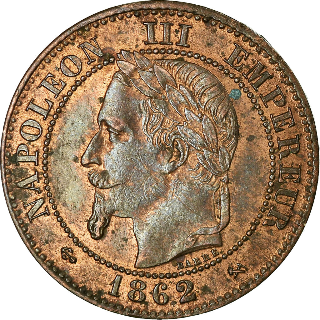Coin, France, Napoleon III, 2 Centimes, 1862, Bordeaux, EF(40-45), KM 796.6
