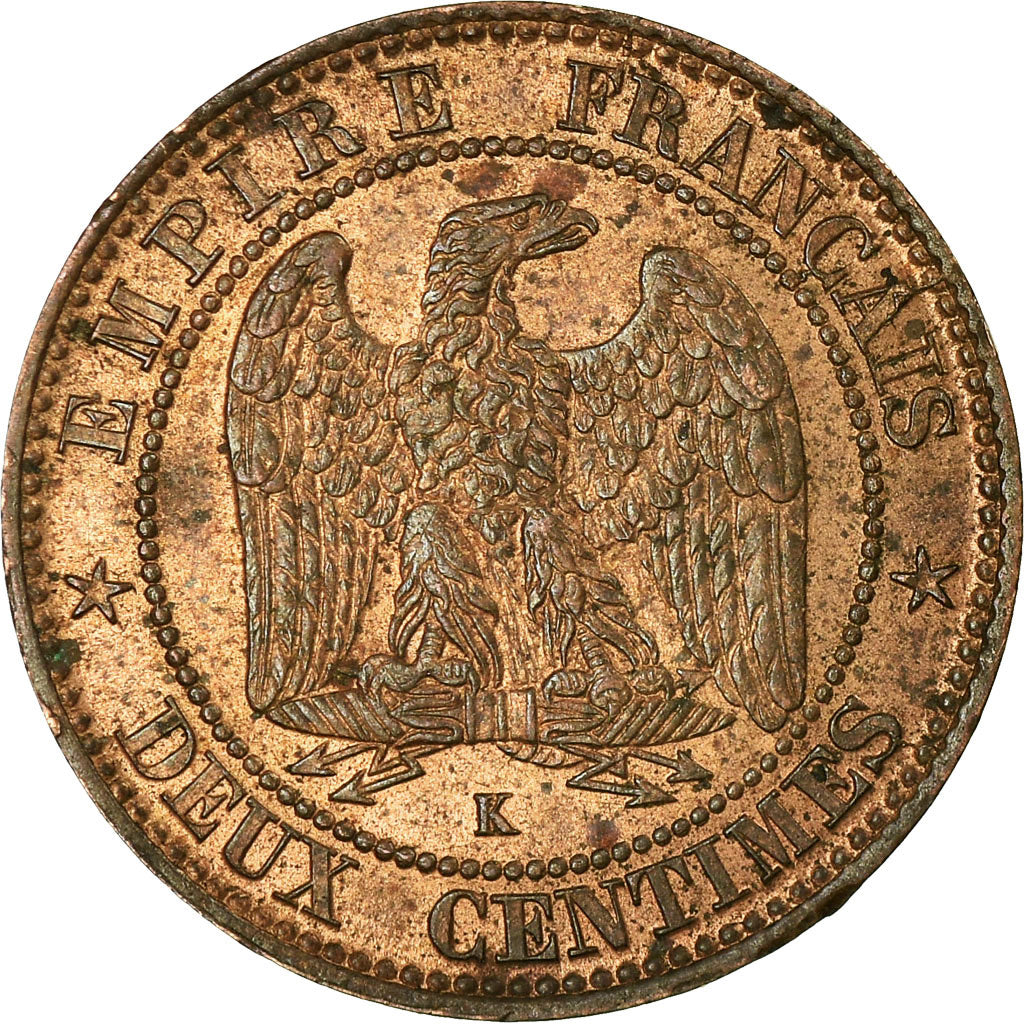 Coin, France, Napoleon III, 2 Centimes, 1862, Bordeaux, EF(40-45), KM 796.6