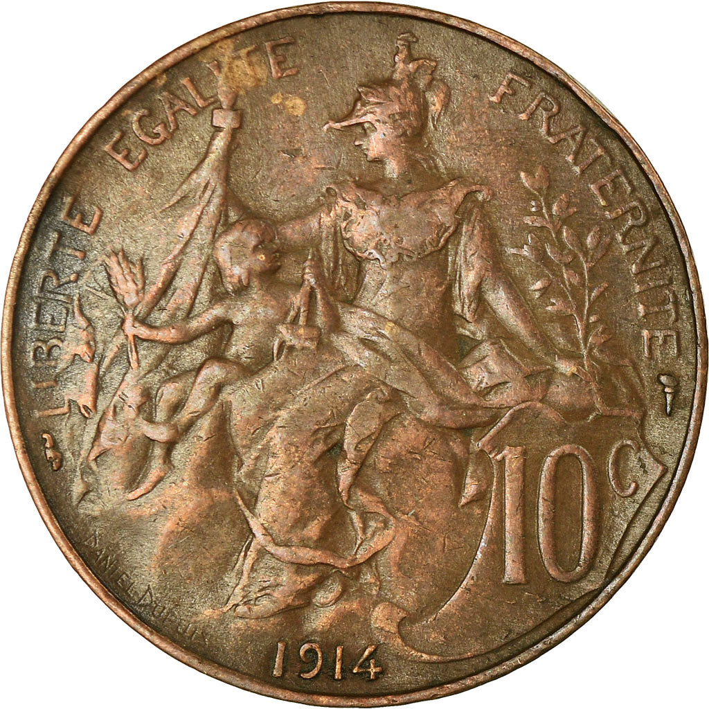Coin, France, Dupuis, 10 Centimes, 1914, Paris, EF(40-45), Bronze, KM:843
