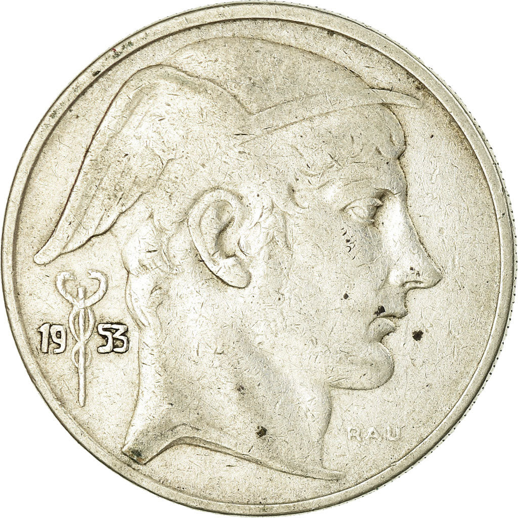 Coin, Belgium, 20 Francs, 20 Frank, 1953, VF(30-35), Silver, KM:141.1