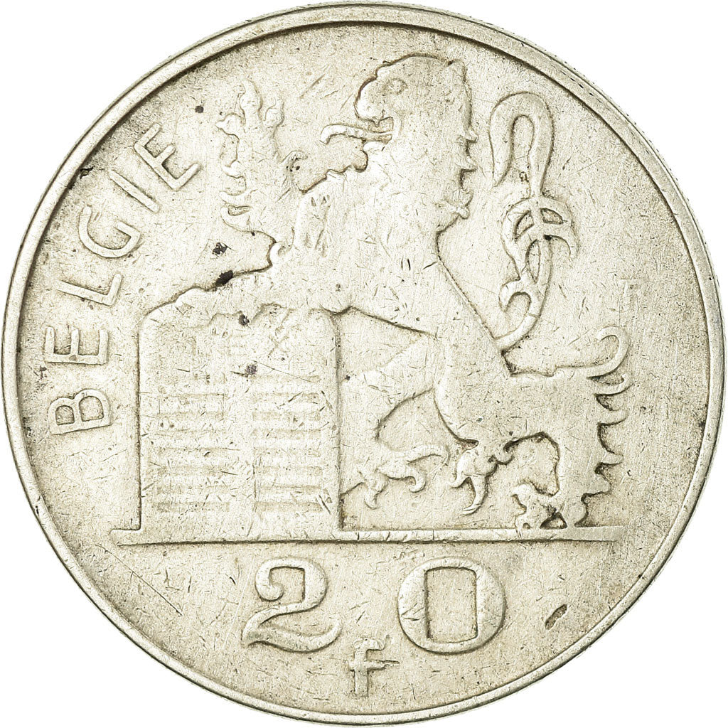 Coin, Belgium, 20 Francs, 20 Frank, 1953, VF(30-35), Silver, KM:141.1