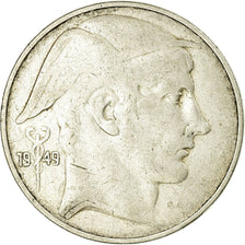 Moneda, Bélgica, 20 Francs, 20 Frank, 1949, BC+, Plata, KM:140.1