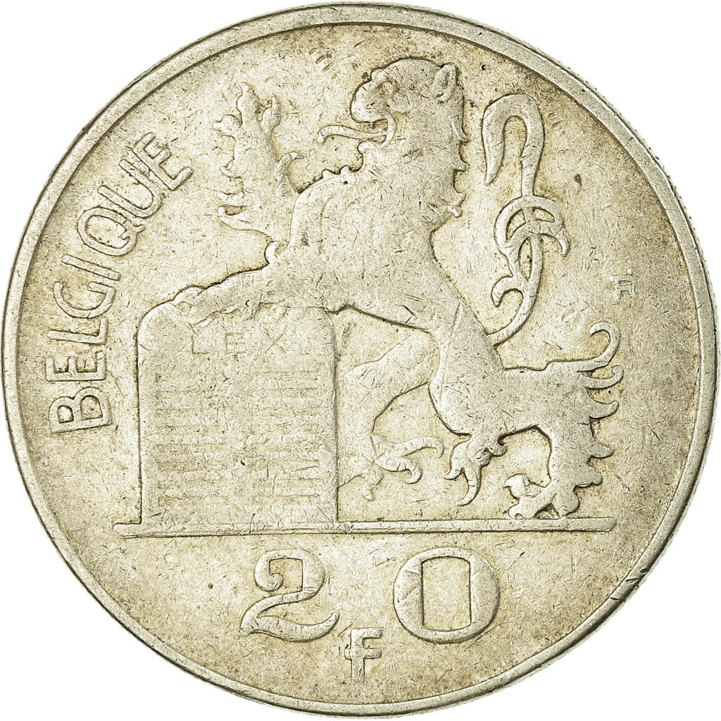 Coin, Belgium, 20 Francs, 20 Frank, 1950, VF(30-35), Silver, KM:140.1