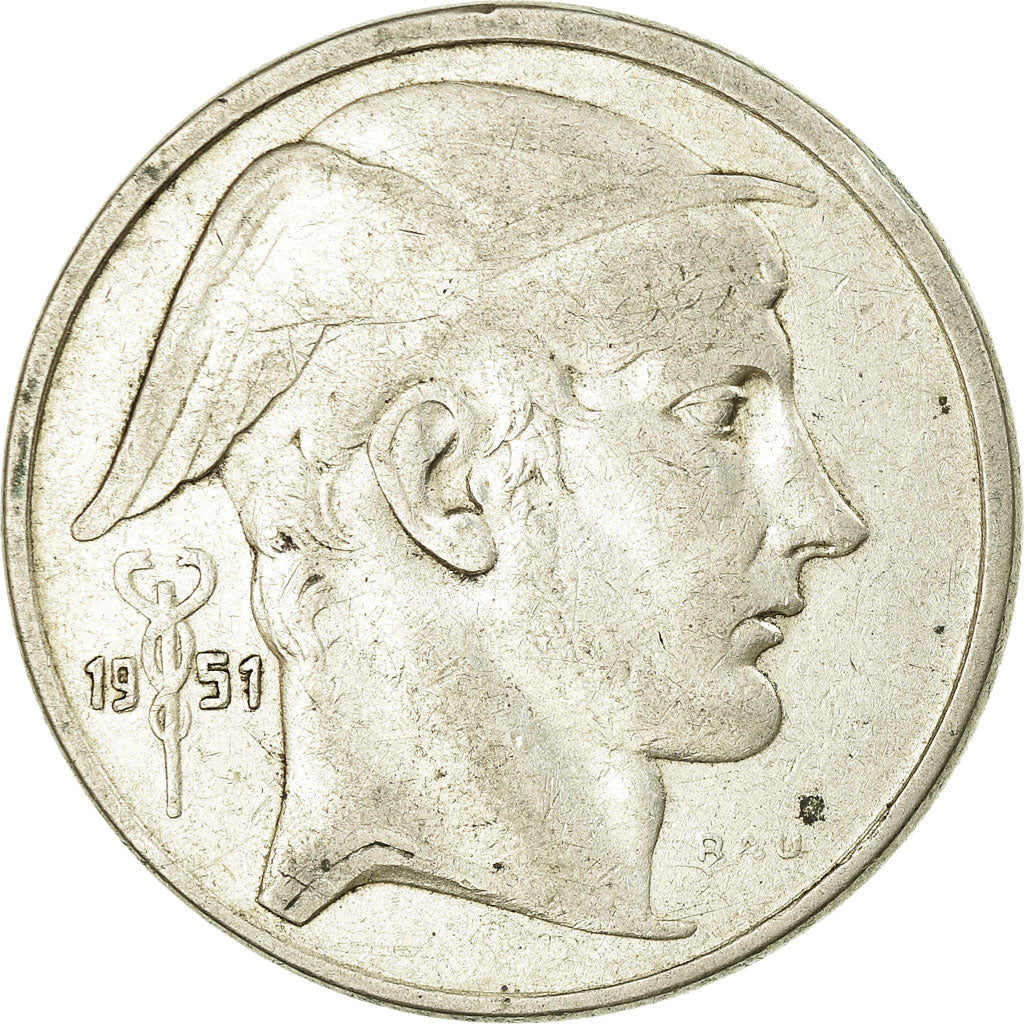 Coin, Belgium, 50 Francs, 50 Frank, 1951, EF(40-45), Silver, KM:137