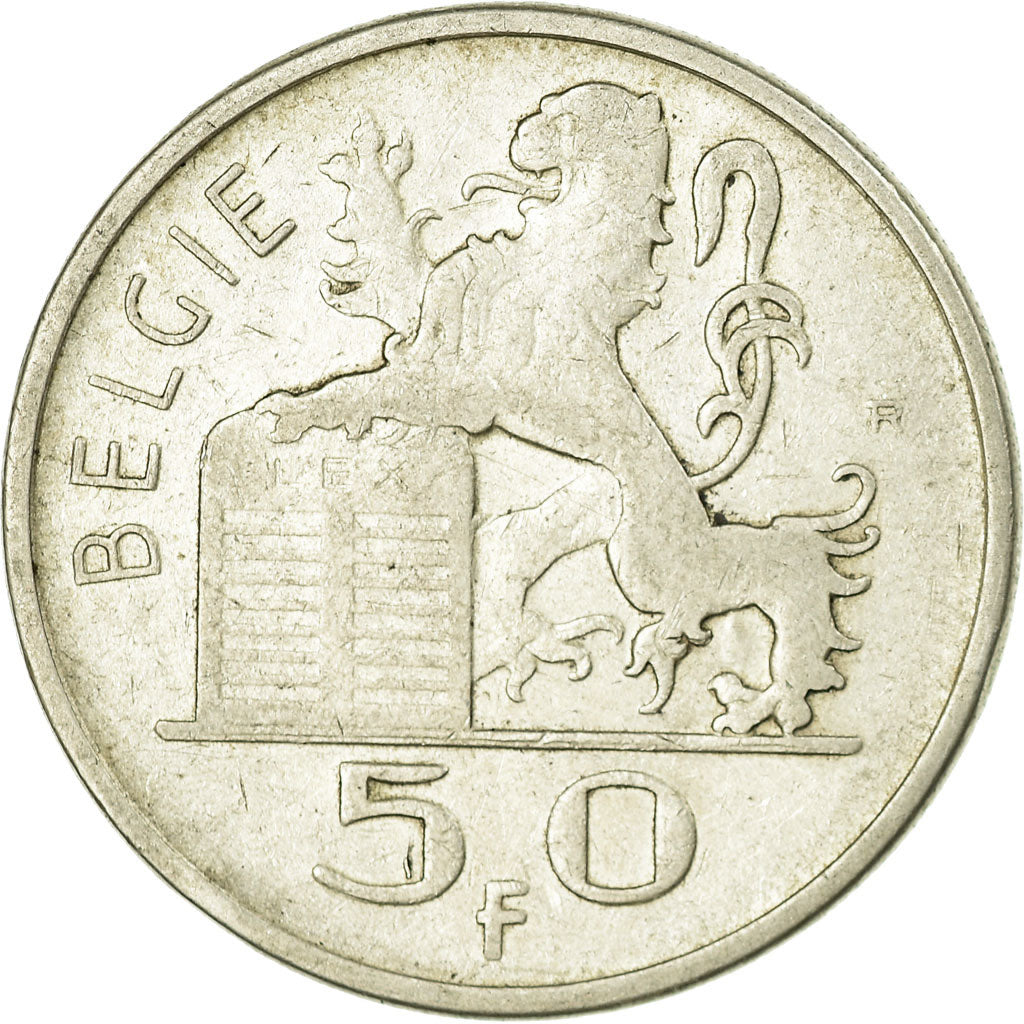 Coin, Belgium, 50 Francs, 50 Frank, 1951, EF(40-45), Silver, KM:137