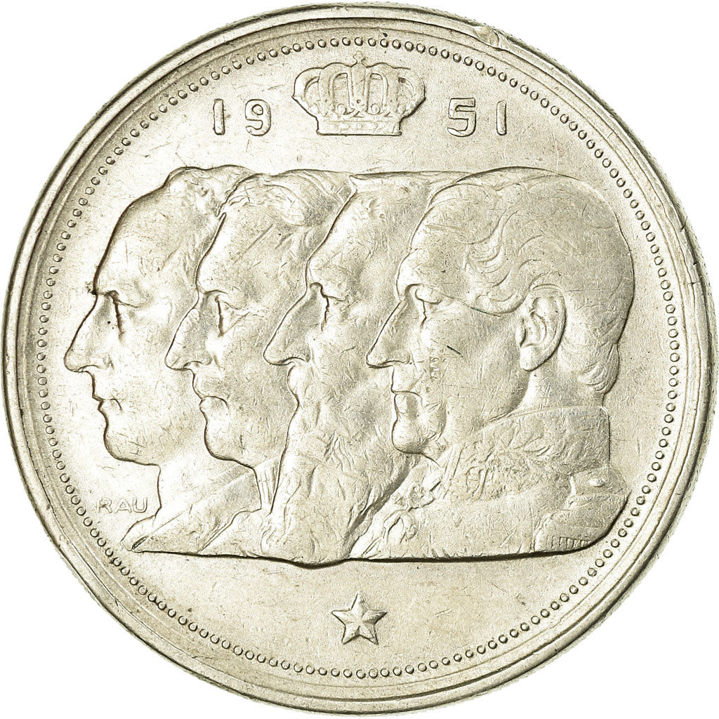 Coin, Belgium, 100 Francs, 100 Frank, 1951, EF(40-45), Silver, KM:139.1