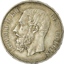 Coin, Belgium, Leopold II, 5 Francs, 5 Frank, 1875, EF(40-45), Silver, KM:24