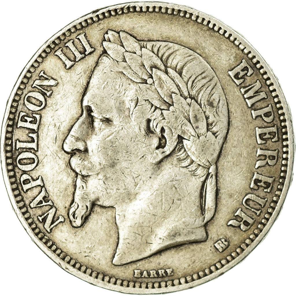 Münze, Frankreich, Napoléon III, 5 Francs, 1869, Strasbourg, S+, Silber