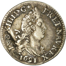 Coin, France, Louis XIV, 4 Sols aux 2 L, 1691, Paris, EF(40-45), KM 281.1