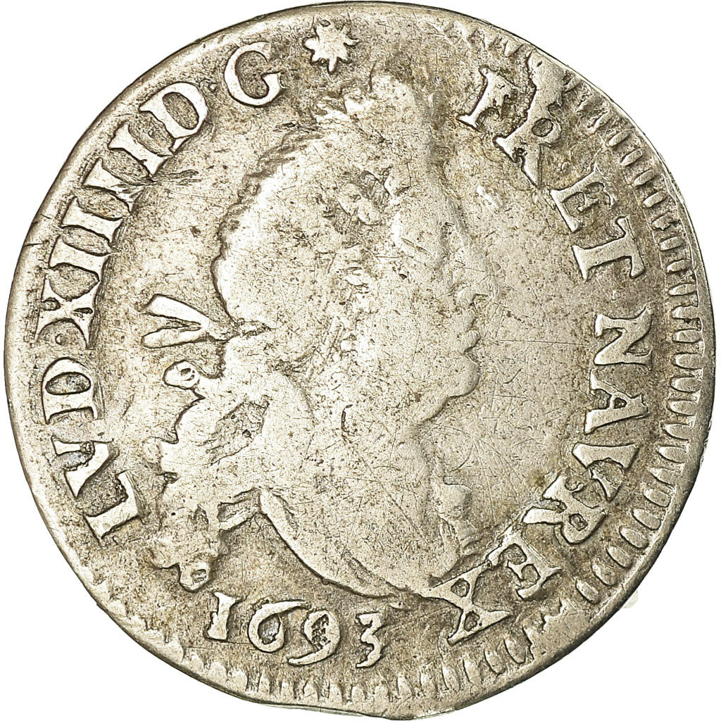 Munten, Frankrijk, Louis XIV, 4 Sols aux 2 L, 1693, Paris, FR+