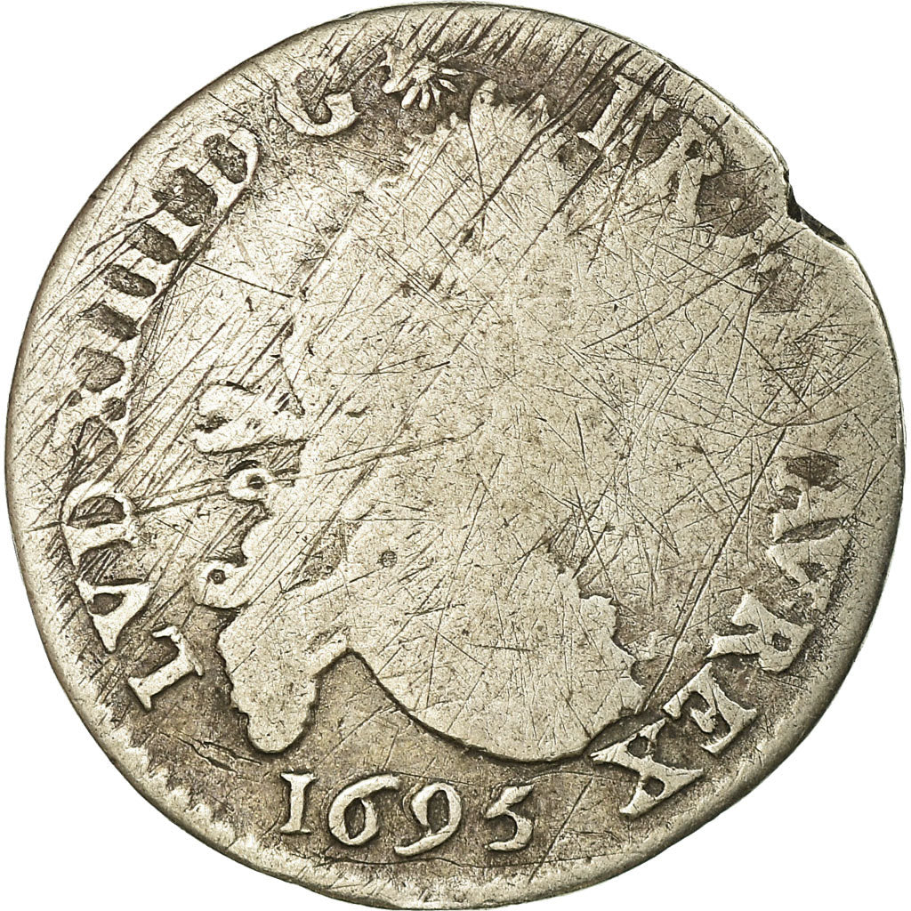 Moneta, Francia, Louis XIV, 4 Sols aux 2 L, 1695, Paris, B+