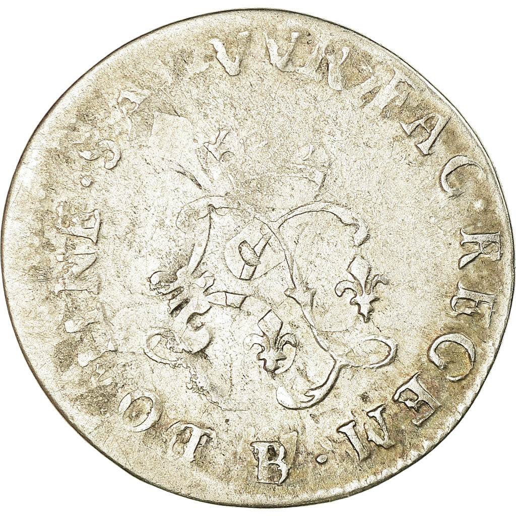 Monnaie, France, Louis XIV, 4 Sols aux 2 L, 1694, Rouen, TB+, Gadoury:106