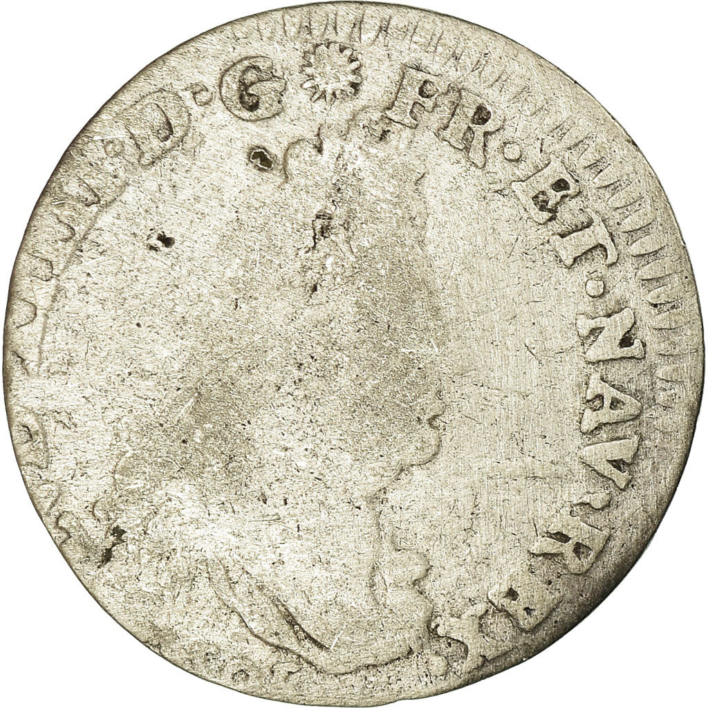 Coin, France, Louis XIV, 4 Sols aux 2 L, 1695, Tours, VG(8-10), Gadoury:106