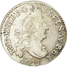 Moneta, Francia, Louis XIV, 4 Sols aux 2 L, 1692, La Rochelle, MB+