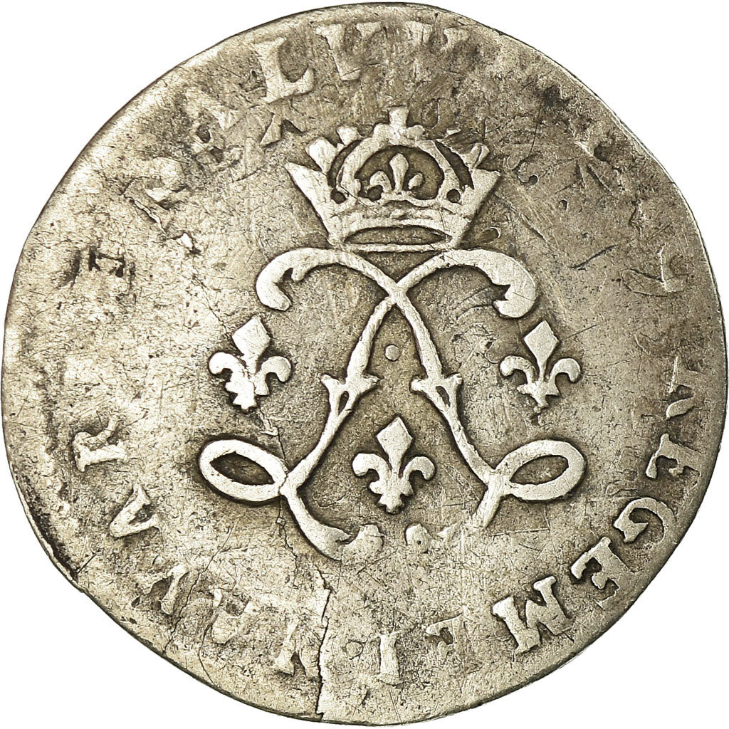 Moneta, Francia, Louis XIV, 4 Sols aux 2 L, 1697, La Rochelle, B+,  Gadoury:106