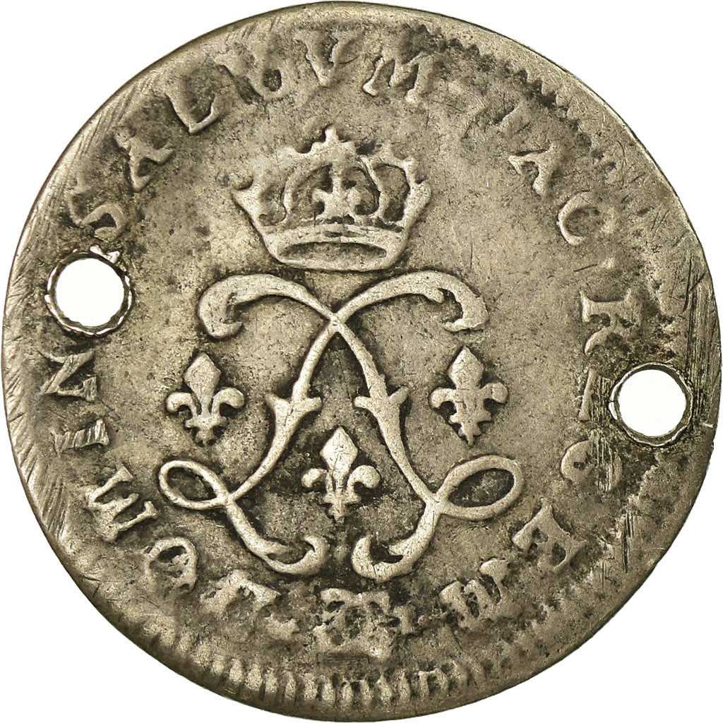 Moneta, Francia, Louis XIV, 4 Sols aux 2 L, 1695, Besançon, MB+, Droulers:677