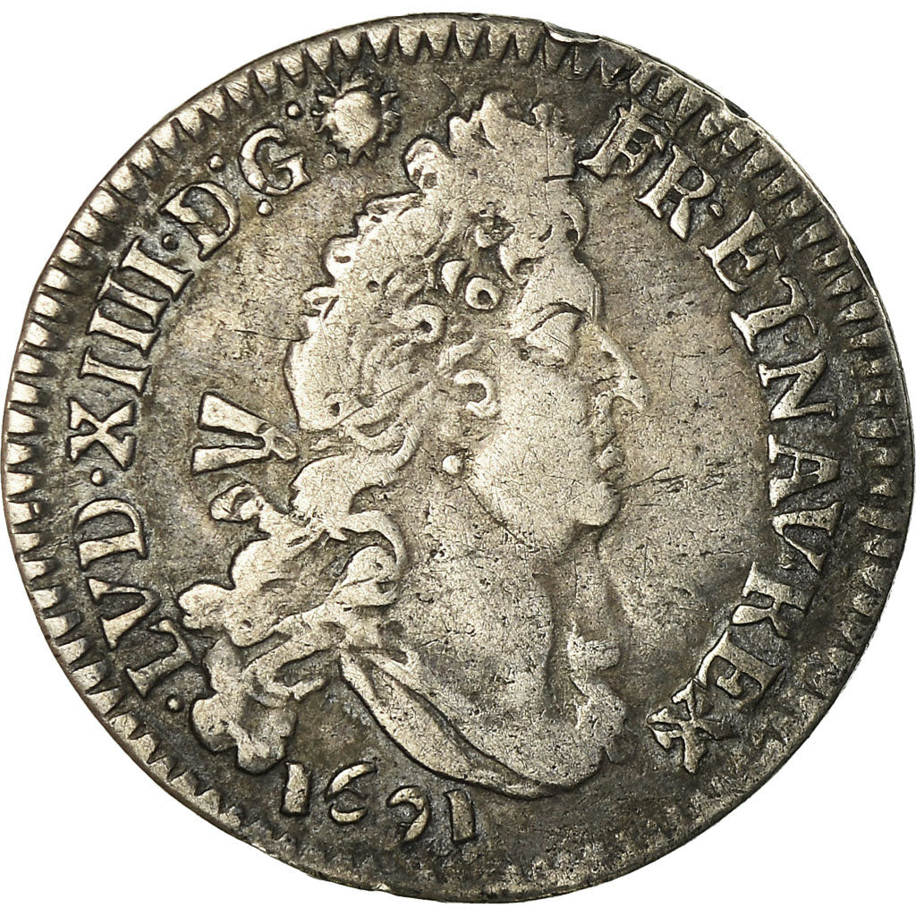 Münze, Frankreich, Louis XIV, 4 Sols aux 2 L, 1691, Bordeaux, S+