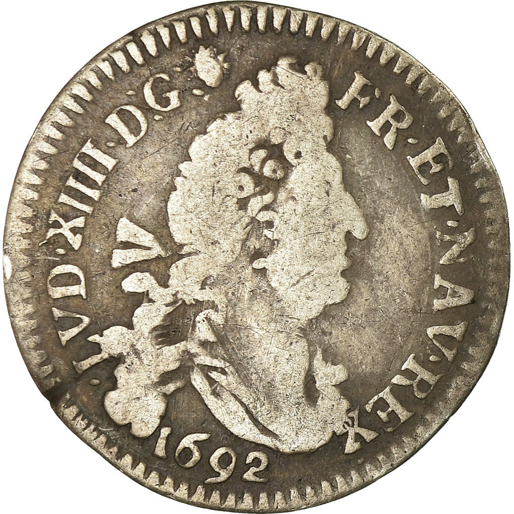 Monnaie, France, Louis XIV, 4 Sols aux 2 L, 1692, Bordeaux, TB, Gadoury 106
