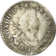 Monnaie, France, Louis XIV, 4 Sols aux 2 L, 1691, Toulouse, B, Gadoury 106