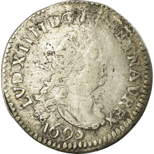 Moneda, Francia, Louis XIV, 4 Sols aux 2 L, 1692, Metz, BC+, Gadoury:106