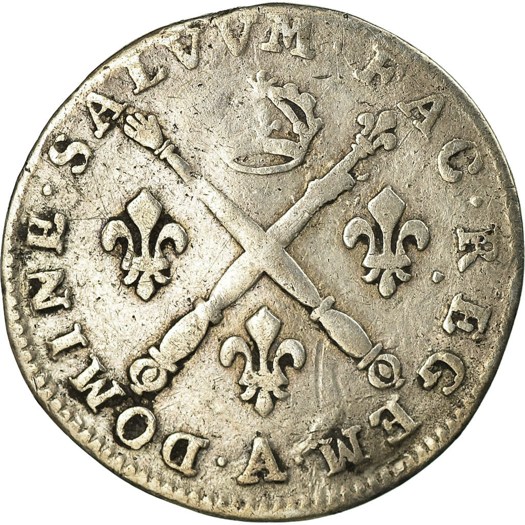 Moneda, Francia, Louis XIV, 5 Sols aux insignes, 1702, Paris, BC+
