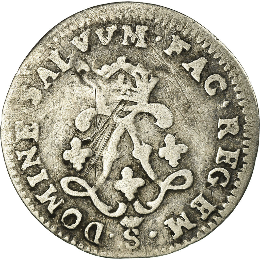 Coin, France, Louis XIV, 4 Sols aux 2 L, 1692, Troyes, F(12-15), KM 281.22