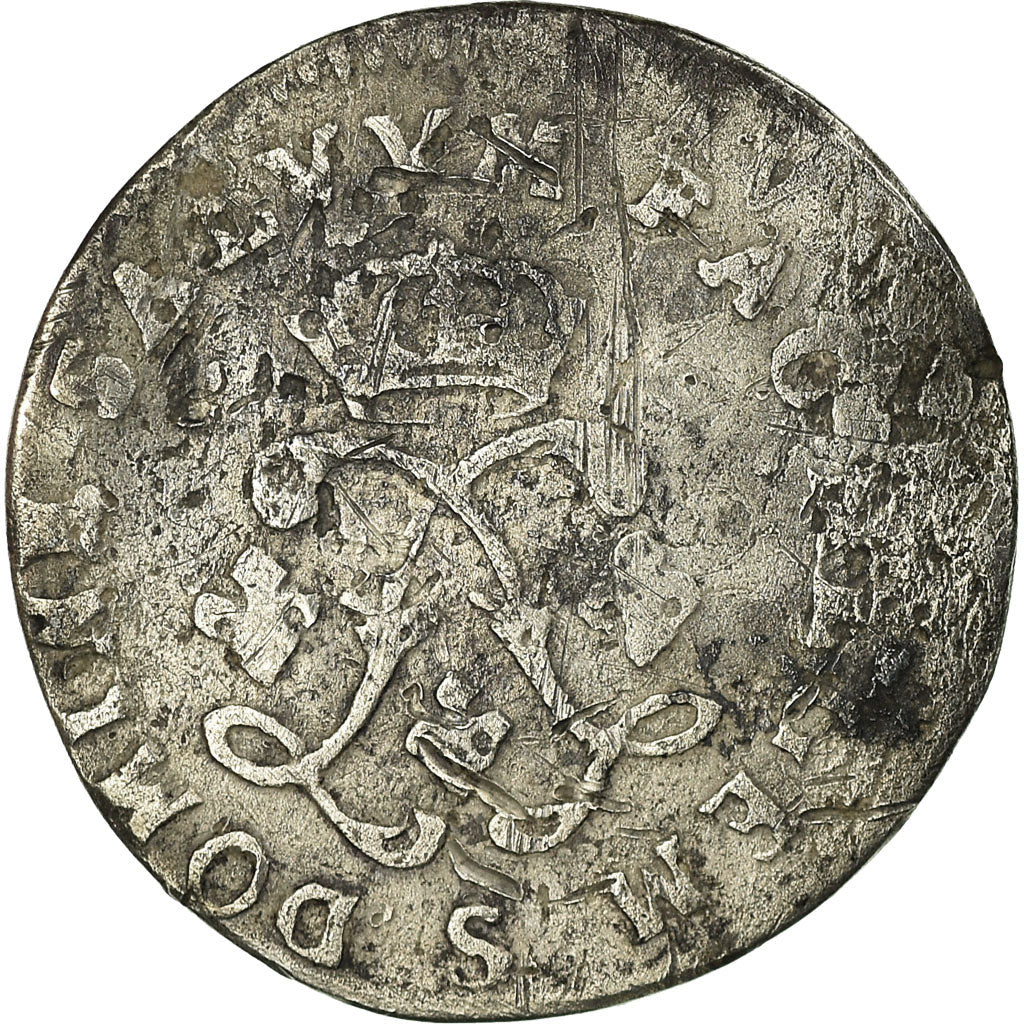 Monnaie, France, Louis XIV, 4 Sols aux 2 L, 1694, Reims, B+, Gadoury:106