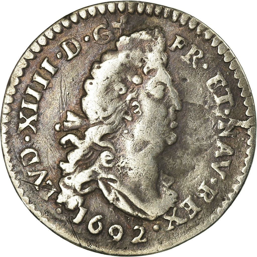Monnaie, France, Louis XIV, 4 Sols aux 2 L, 1692, Reims, TB+, Gadoury:106