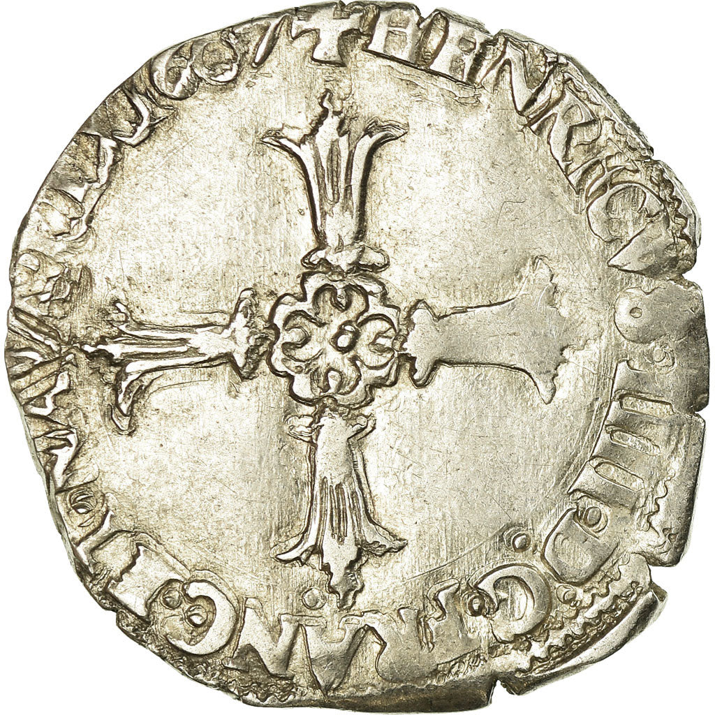Moneta, Francia, Henri IV, 1/8 Ecu, 1607, Nantes, MB+, Argento, Sombart:4688