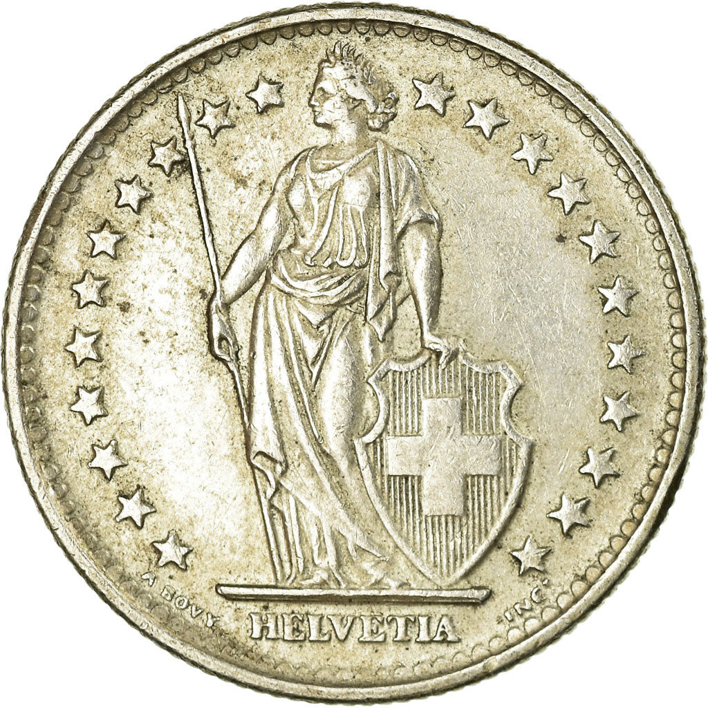 Coin, Switzerland, 2 Francs, 1965, Bern, AU(50-53), Silver, KM:21