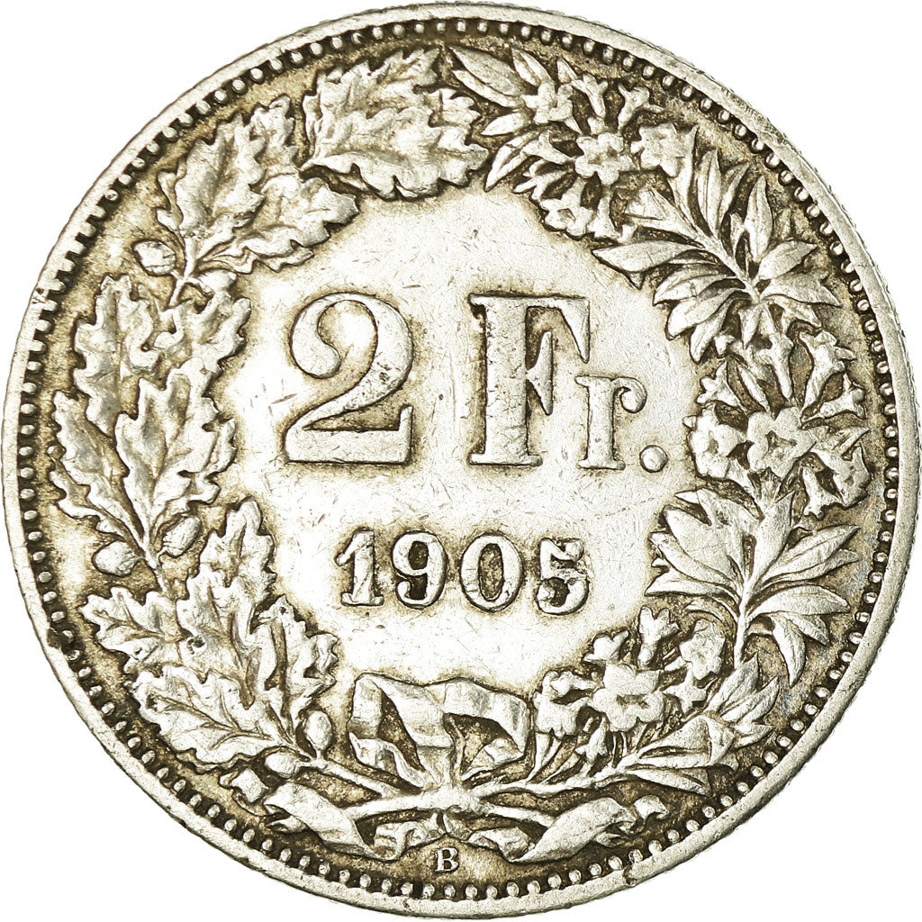 Coin, Switzerland, 2 Francs, 1905, Bern, EF(40-45), Silver, KM:21