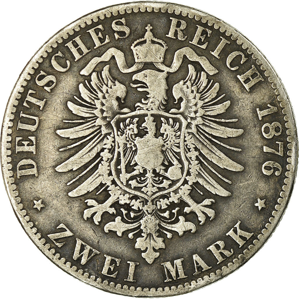 Coin, German States, PRUSSIA, Wilhelm I, 2 Mark, 1876, Berlin, VF(20-25)