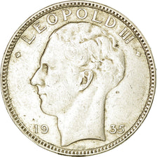 Coin, Belgium, 20 Francs, 20 Frank, 1935, EF(40-45), Silver, KM:105