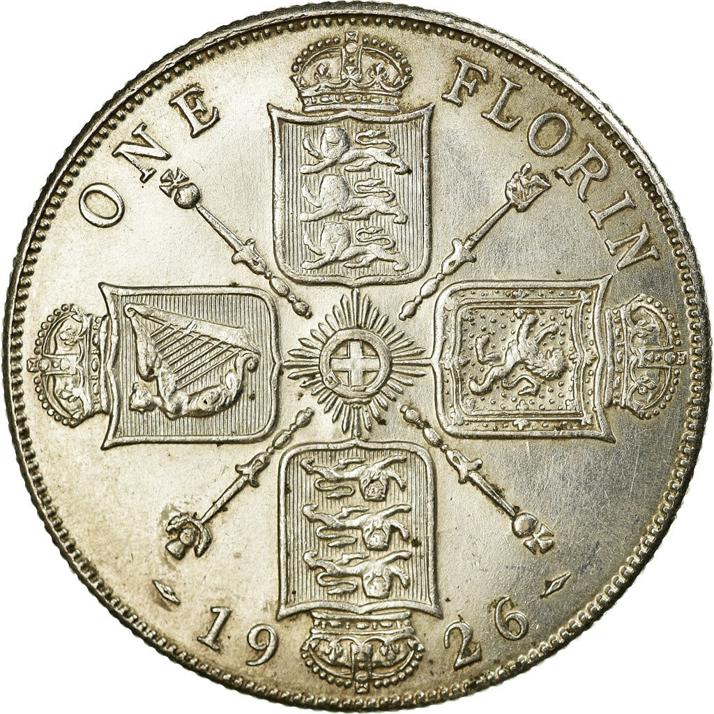 Coin, Great Britain, George V, Florin, Two Shillings, 1926, AU(50-53), Silver