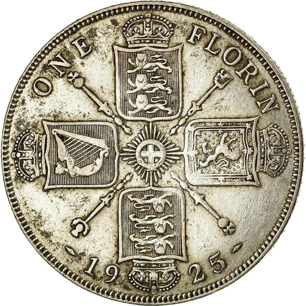 Coin, Great Britain, George V, Florin, Two Shillings, 1925, VF(30-35), Silver
