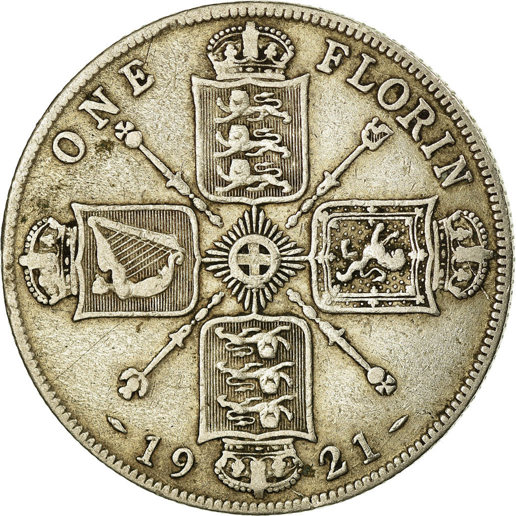 Coin, Great Britain, George V, Florin, Two Shillings, 1921, VF(20-25), Silver