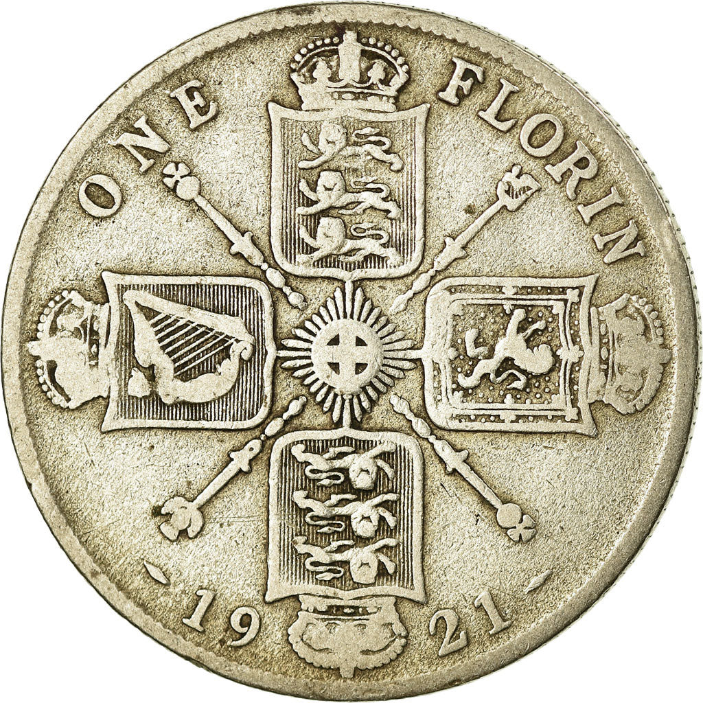 Coin, Great Britain, George V, Florin, Two Shillings, 1921, VF(20-25), Silver