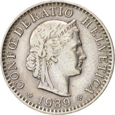 SWITZERLAND, 20 Rappen, 1939, Bern, KM #29a, EF(40-45), Copper-Nickel, 21.05,...