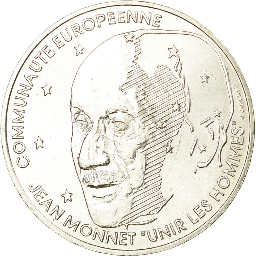 Coin, France, Jean Monnet, 100 Francs, 1992, AU(50-53), Silver, KM:1120