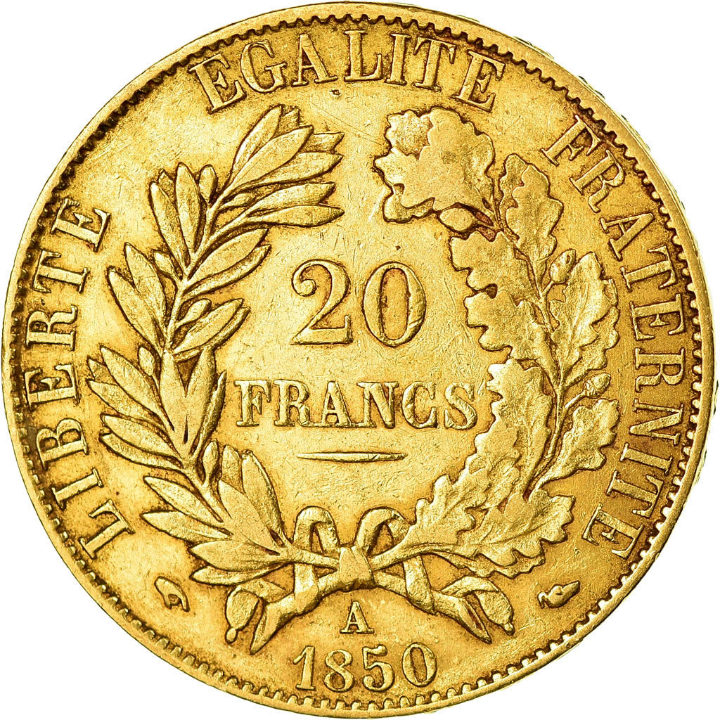 Münze, Frankreich, Cérès, 20 Francs, 1850, Paris, SS+, Gold, KM:762