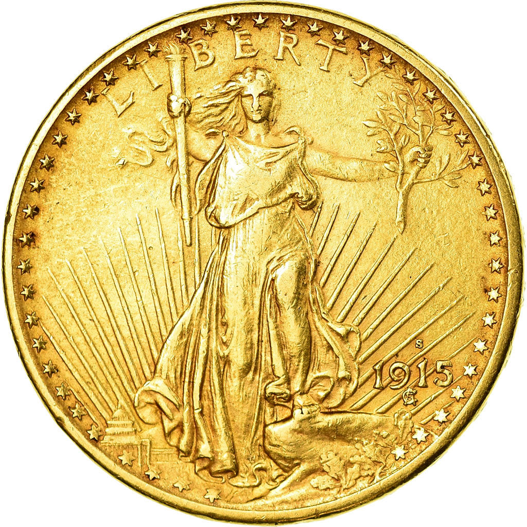 Coin, United States, Saint-Gaudens, $20, 1915, San Francisco, AU(50-53)