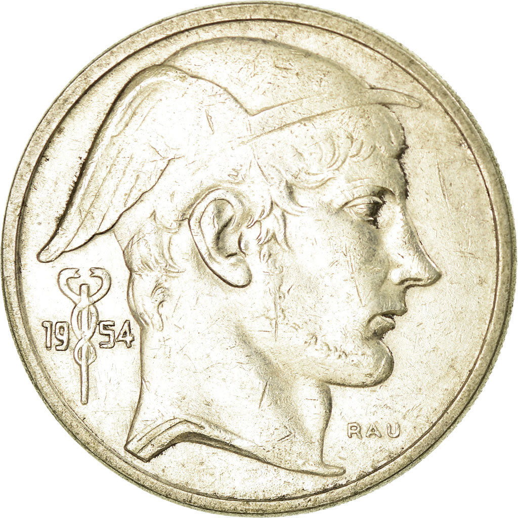 Coin, Belgium, 50 Francs, 50 Frank, 1954, EF(40-45), Silver, KM:137