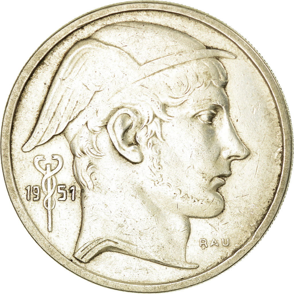 Coin, Belgium, 50 Francs, 50 Frank, 1951, EF(40-45), Silver, KM:136.1