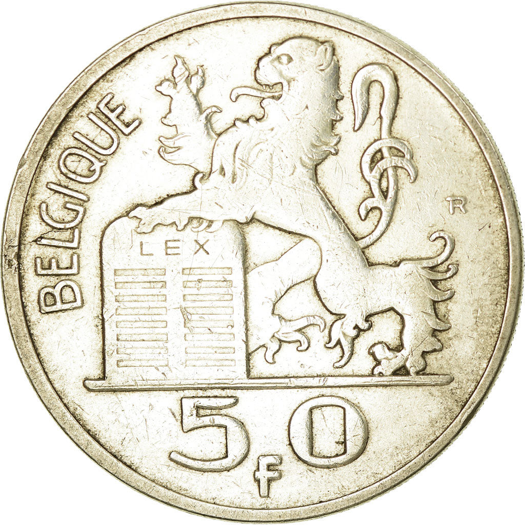 Coin, Belgium, 50 Francs, 50 Frank, 1951, EF(40-45), Silver, KM:136.1