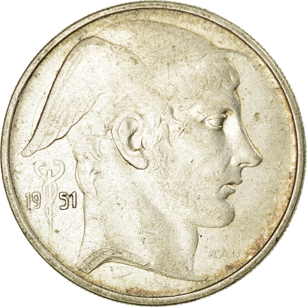 Coin, Belgium, 20 Francs, 20 Frank, 1951, EF(40-45), Silver, KM:141.1