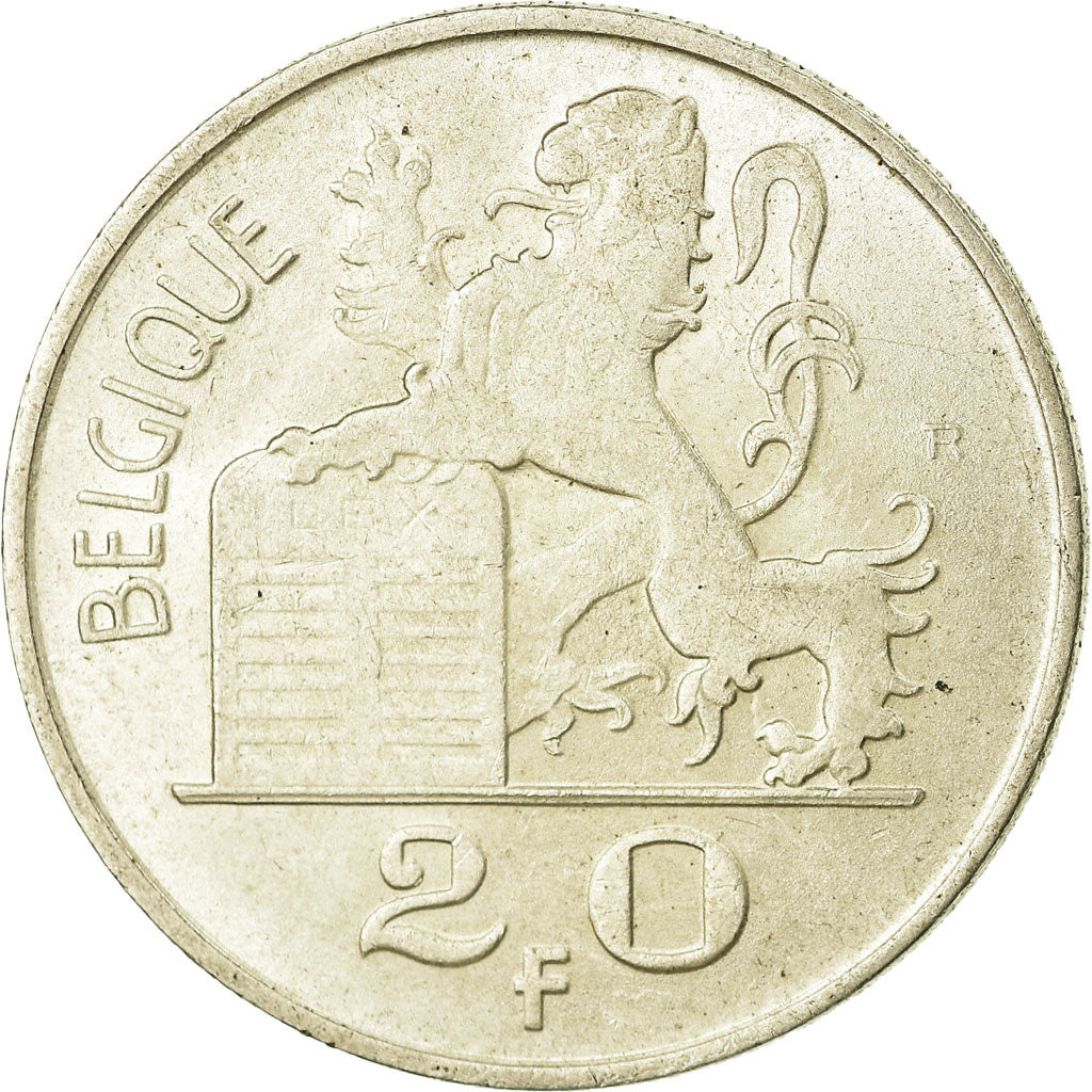 Coin, Belgium, 20 Francs, 20 Frank, 1950, AU(50-53), Silver, KM:140.1
