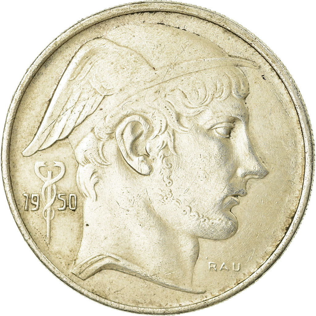 Coin, Belgium, 20 Francs, 20 Frank, 1950, EF(40-45), Silver, KM:140.1