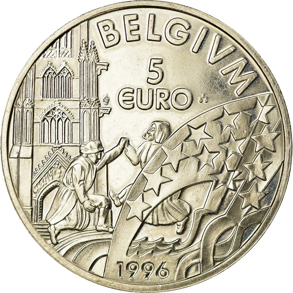 Belgium, 5 Euro, 1996, AU(55-58), Copper-nickel