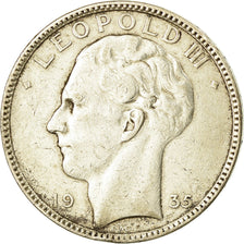 Coin, Belgium, 20 Francs, 20 Frank, 1935, EF(40-45), Silver, KM:105